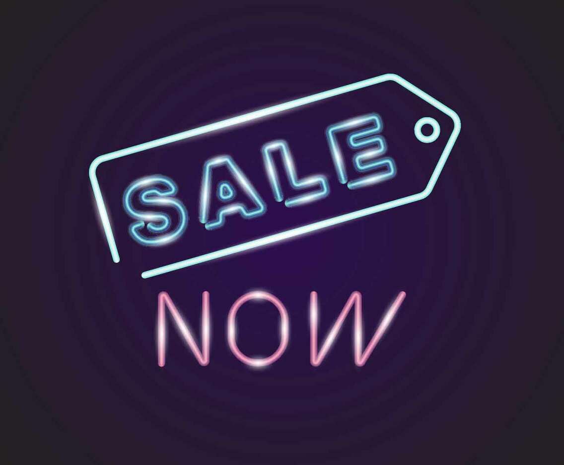 Neon Sale Sign Vector
