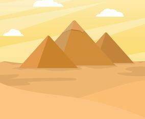 Flat Pyramids Vector Illustration