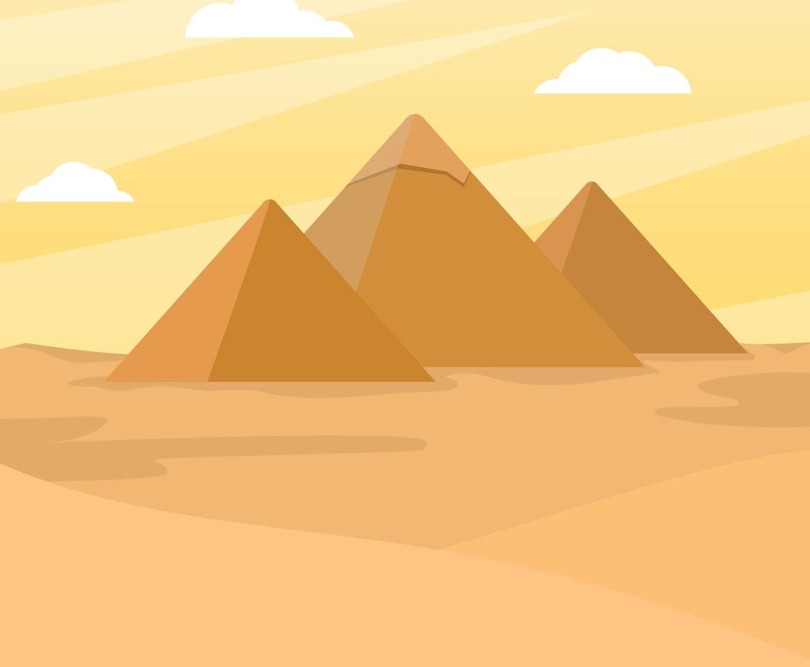 Flat Pyramids Vector Illustration