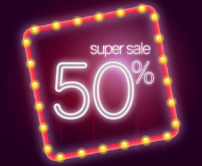 Neon Sign Illustration. 50 sign