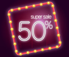 Neon Sign Illustration. 50 sign