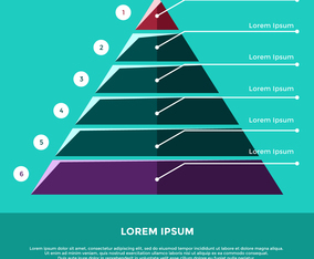 Flat Pyramid Diagram For Business Vector