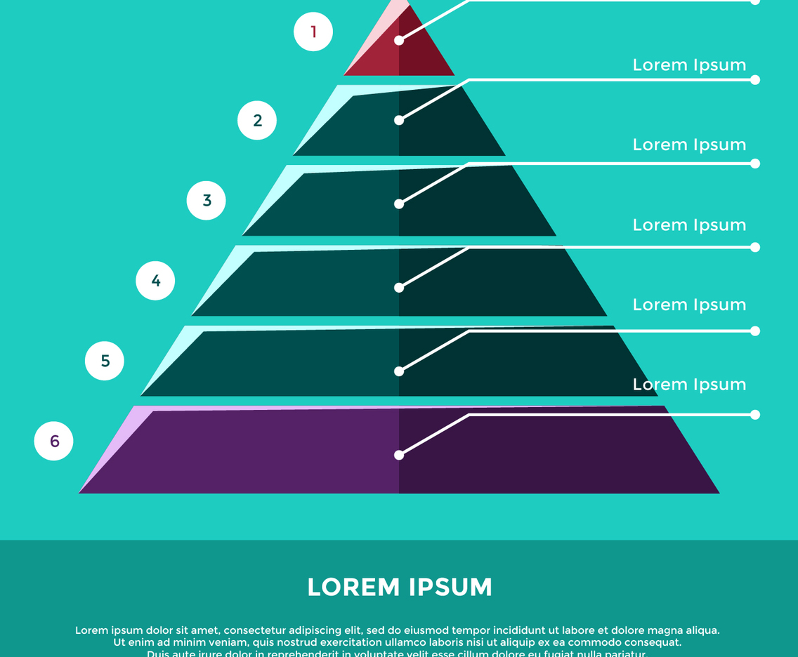 Flat Pyramid Diagram For Business Vector