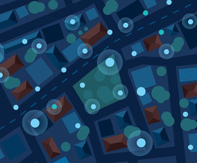 Night Road Map Vector