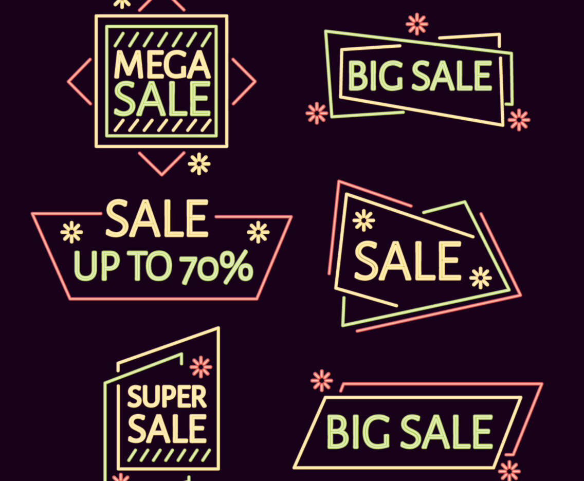 Neon Sale Vector