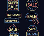 Neon Sale Badge Vector
