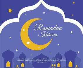 Night Ramadan Kareem Background Vector