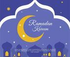 Night Ramadan Kareem Background Vector