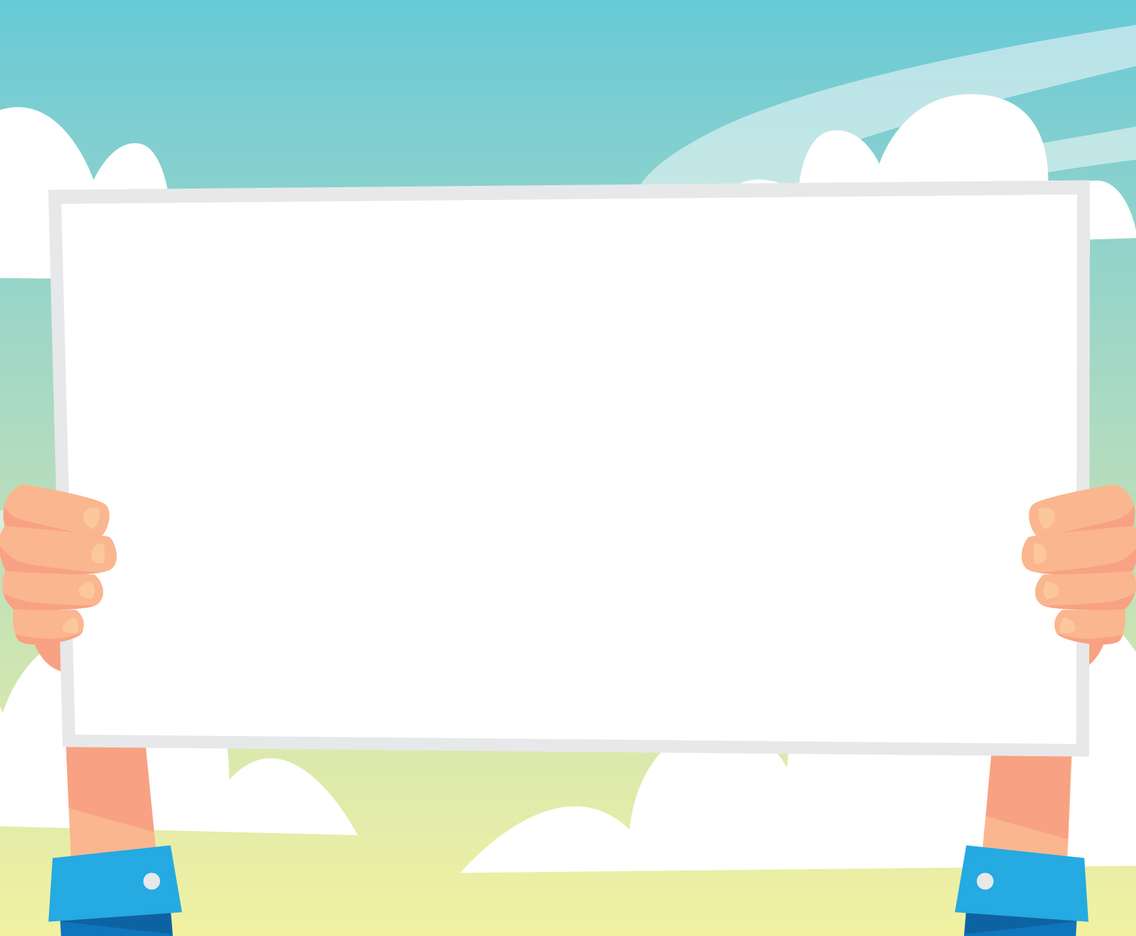 Hands Holding Empty Sign