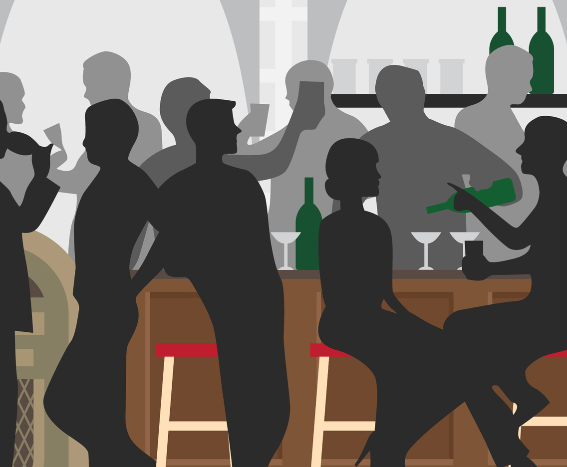 Crowded Bar Vector Illustration