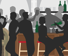 Crowded Bar Vector Illustration