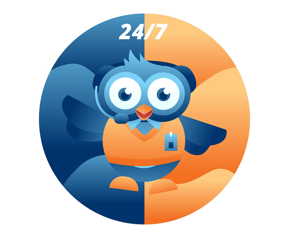 Customer Service Owl Character