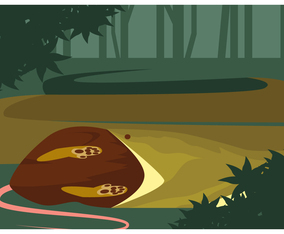 Snake Eating Big Mouse Vector