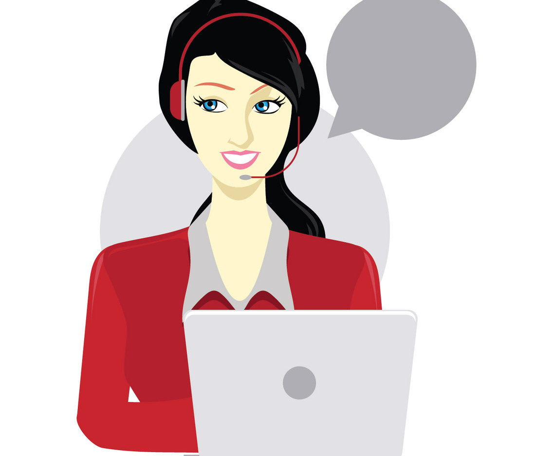 Customer Service Character Isolated on White Background