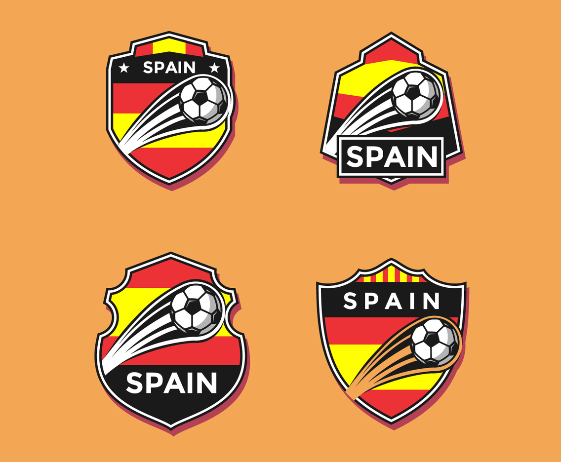 Spain Soccer Patches Vector