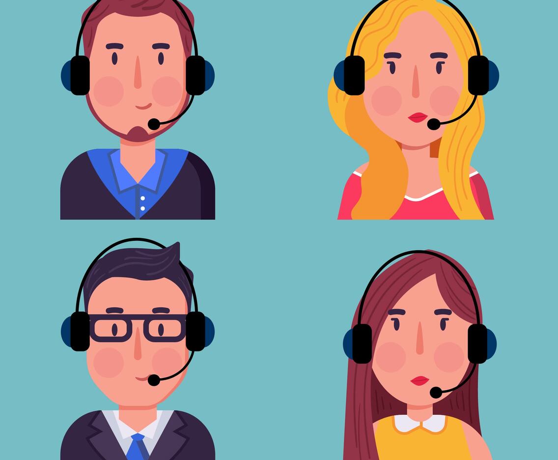 Customer Service Character Cartoon Vector