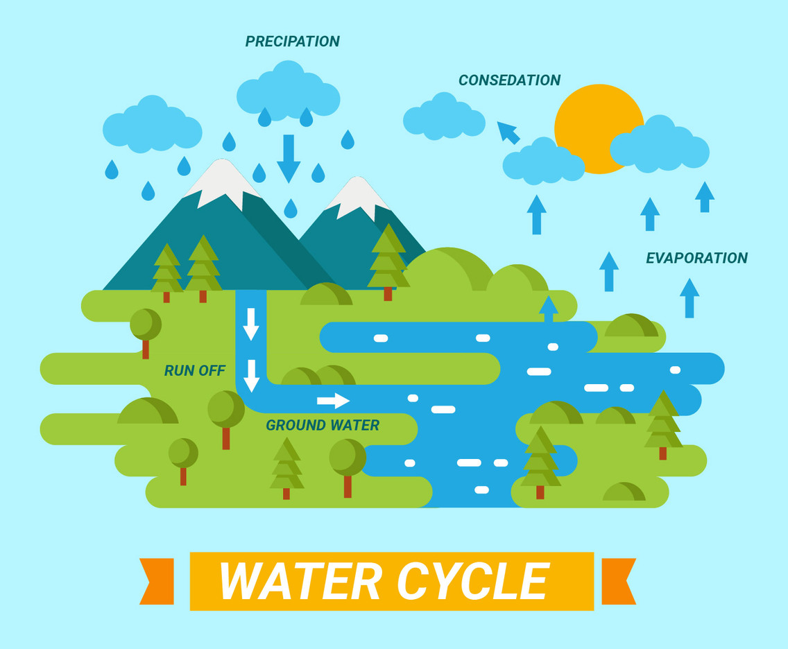 Water Cycle in the Nature Vector