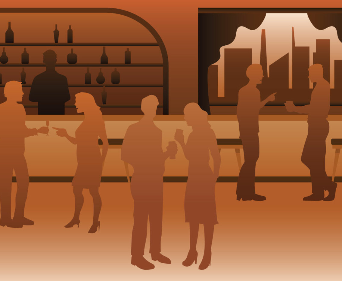 Luxury Crowded Bar Illustration