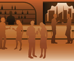 Luxury Crowded Bar Illustration