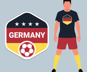 German Soccer Championship Emblem Design Template Set