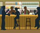 Crowded Bar Illustration