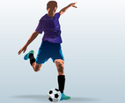Soccer Player Kicking Ball Illustration
