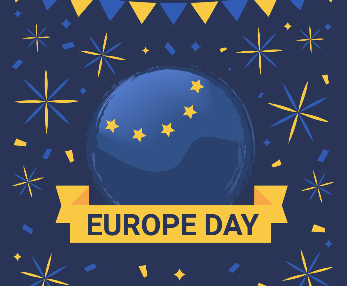 Happy Europe Day Vector