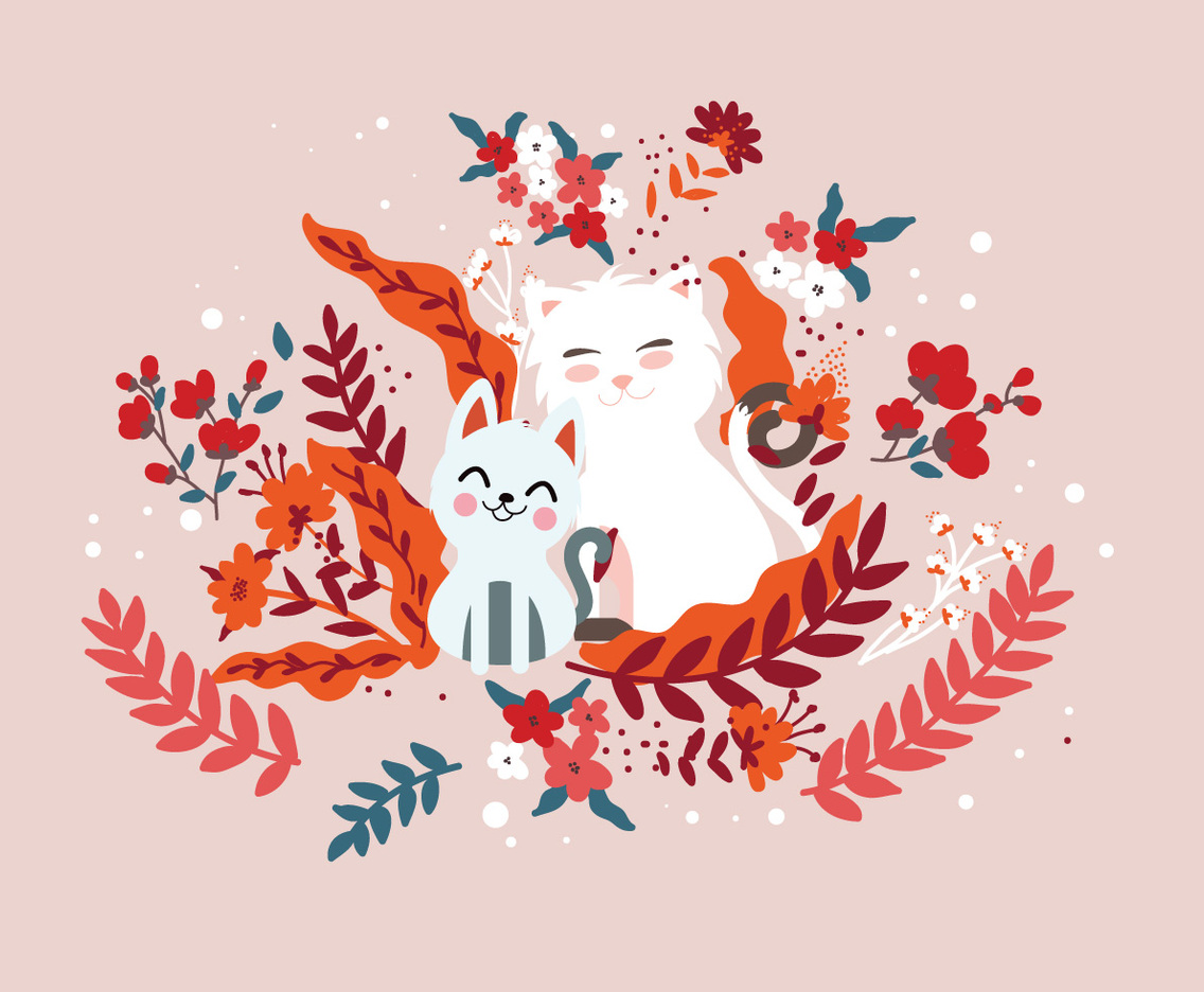 Puppies and Kittens Super Cute Vector