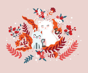 Puppies and Kittens Super Cute Vector