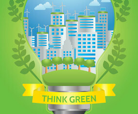 Think green poster vector