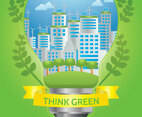 Think green poster vector