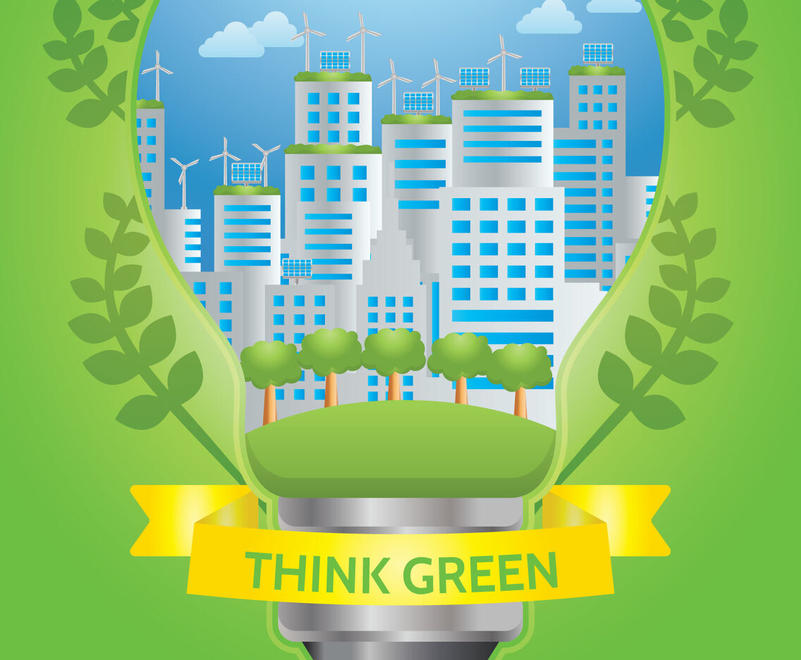 Think green poster vector