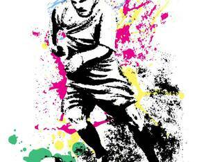 Abstract Soccer Player In Action