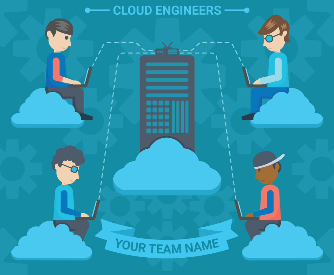 Cloud Engineers vector illustration