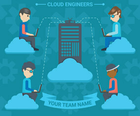 Cloud Engineers vector illustration