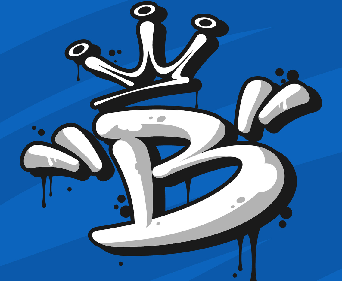 Street Art Letter B Typography Vector
