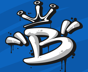 Street Art Letter B Typography Vector