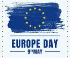 Europe Day Holiday Celebration Stars On Blue Painted Background Illustration