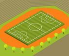 Flat Isometric Soccer Vector Illustration