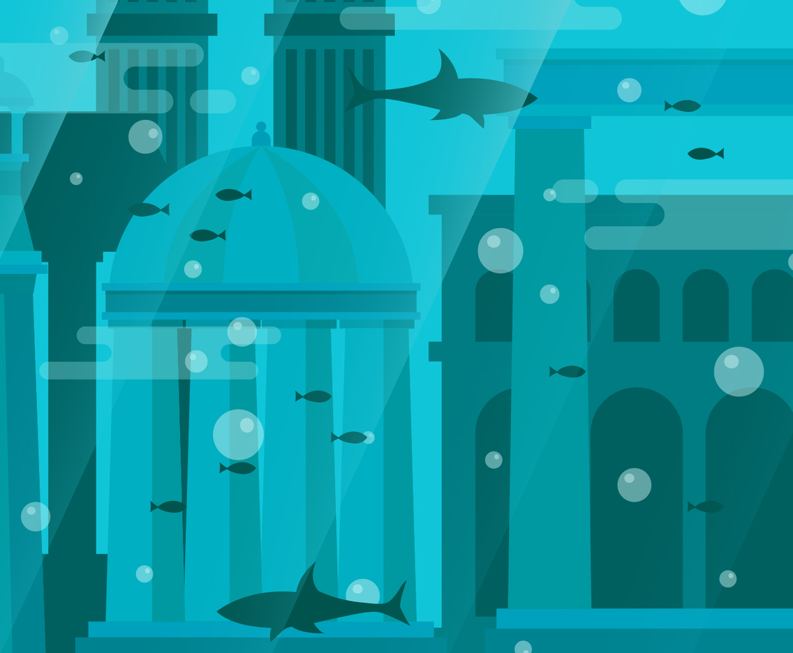 City Of Atlantis Vector Illustration