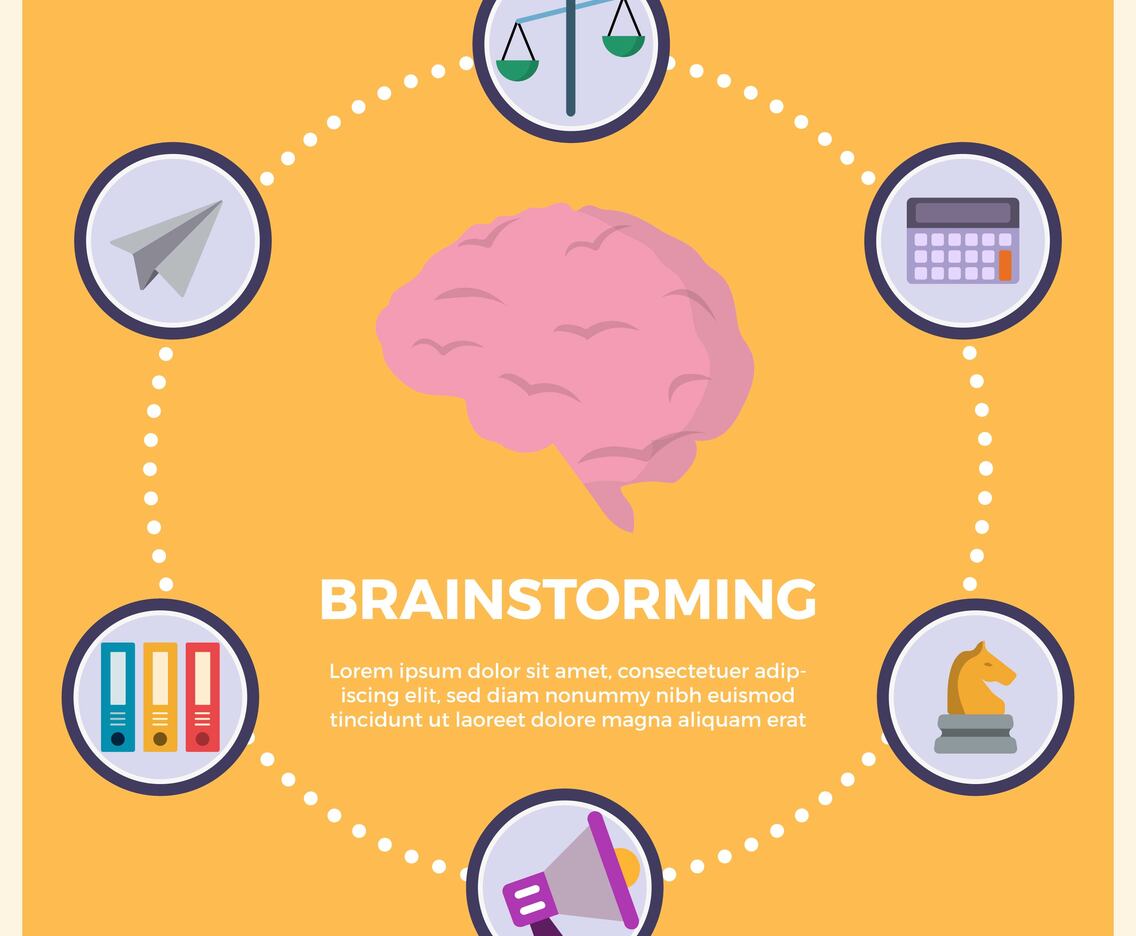 Flat Business Brainstorming Vector Illustration