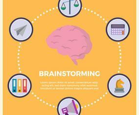 Flat Business Brainstorming Vector Illustration