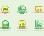 Arbor Day Badges Vector Design