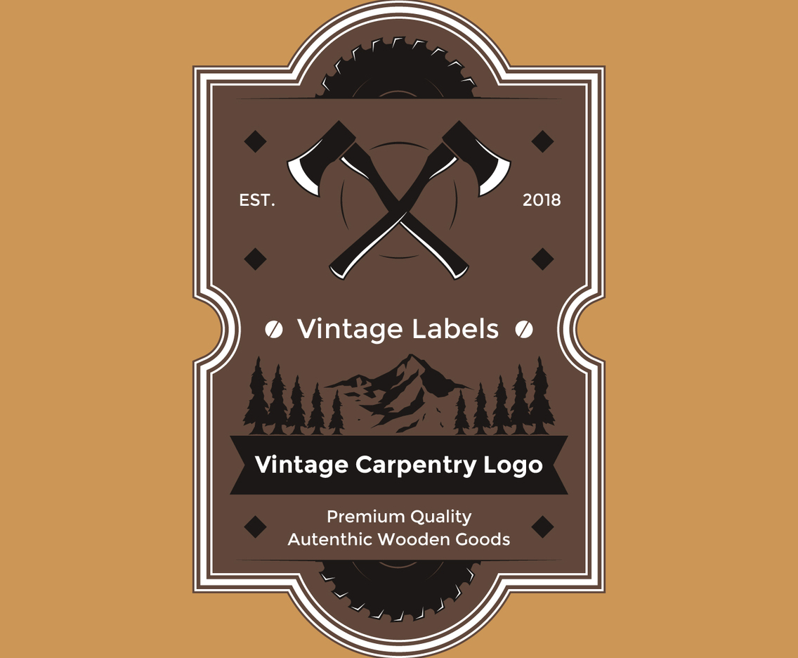 Vintage Carpentry Logo Vector