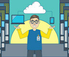Cloud Engineers vector illustration