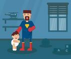 Superhero Dad Vector