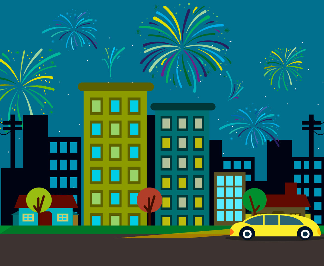 Fireworks Background Illustration