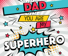 Superhero Dad Typography Vector
