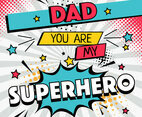 Superhero Dad Typography Vector