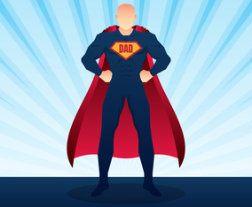 Happy Fathers Day Superdad With Burst Background Illustration